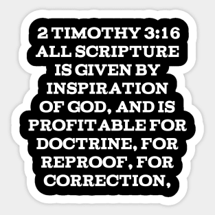 2 Timothy 3:16 King James Version (KJV) Bible Verse Typography Sticker